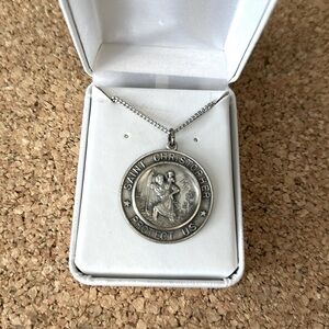 Sterling silver Saint Christopher pendant and chain - men’s size